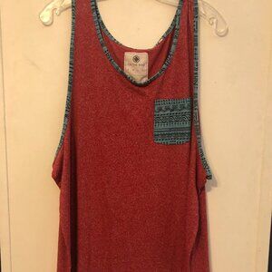 On The Byas Tank top in XL and Red with blue trim